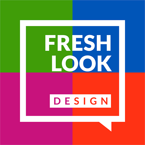 Colorful background with 'Fresh Look Design' text